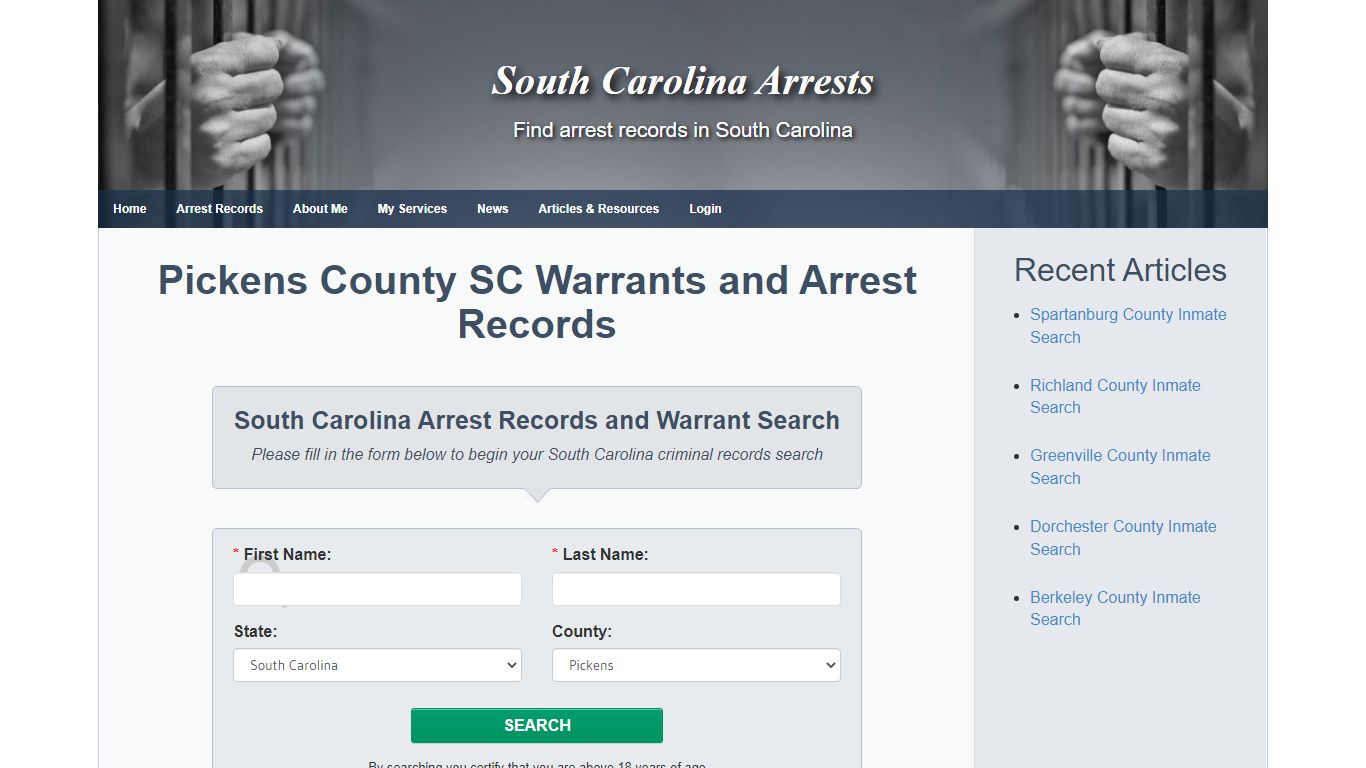 Pickens County SC Warrants and Arrest Records