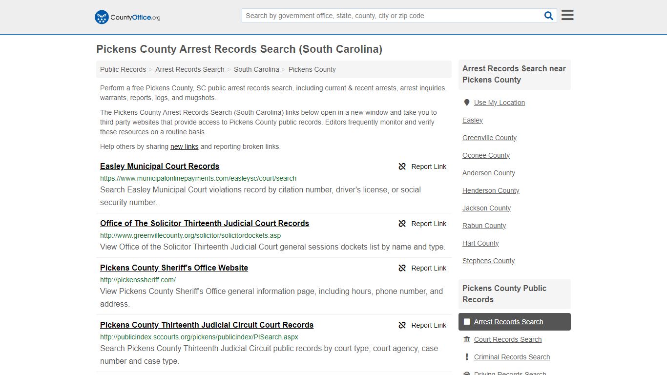 Arrest Records Search - Pickens County, SC (Arrests & Mugshots)